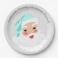 Santa Claus in Mint Green Hat Vintage Christmas