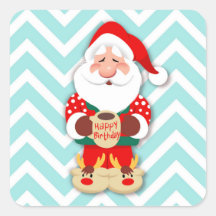 Santa claus in red pyjamas holding a mug