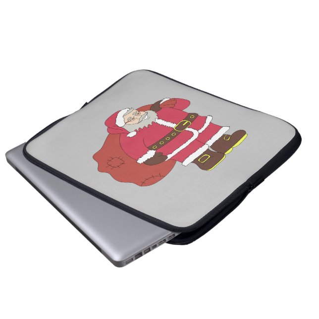 Santa Claus in red with gift bag and eyeglasses  (Front Bottom)