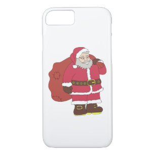 Santa Claus in red with gift bag and eyeglasses  iPhone 8/7 Case
