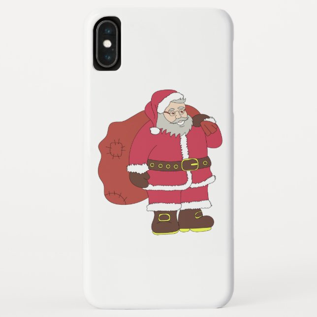 Santa Claus in red with gift bag and eyeglasses  Case-Mate iPhone Case (Back)