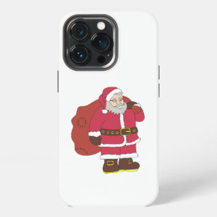 Santa Claus in red with gift bag and eyeglasses iPhone 13 Pro Case