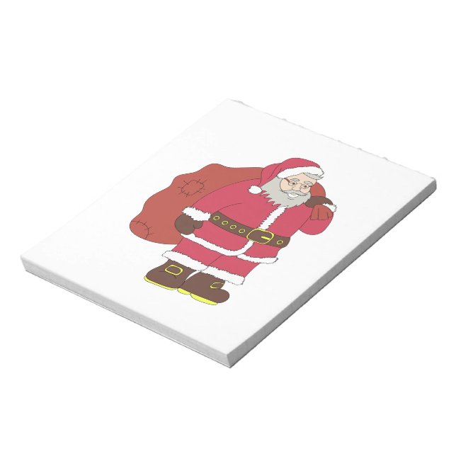 Santa Claus in red with gift bag and eyeglasses  Notepad (Rotated)