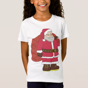 Santa Claus in red with gift bag and eyeglasses T- T-Shirt
