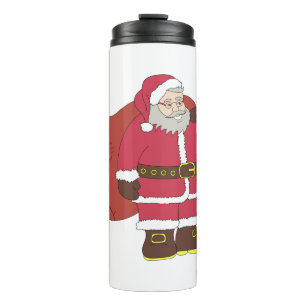 Santa Claus in red with gift bag and eyeglasses  Thermal Tumbler