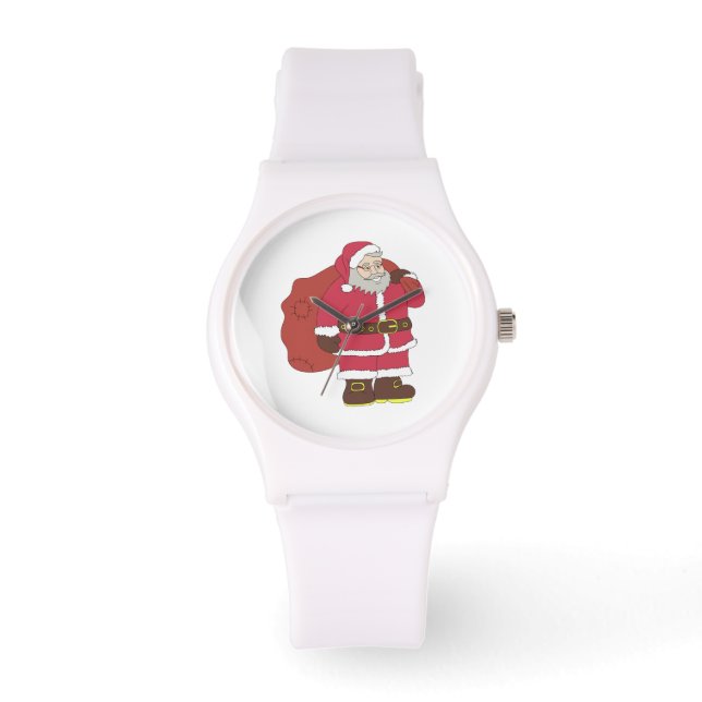 Santa Claus in red with gift bag and eyeglasses  Watch (Front)
