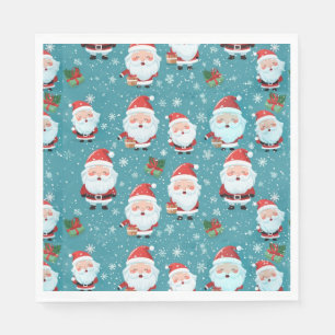 Santa Claus In Snowflakes Napkin
