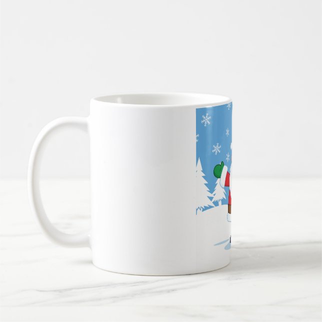 Santa Claus in Snowy Winter Scene Coffee Mug (Left)
