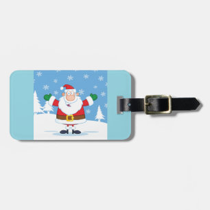 Santa Claus in Snowy Winter Scene Luggage Tag