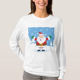 Santa Claus in Snowy Winter Scene T-Shirt