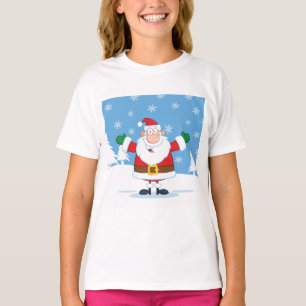 Santa Claus in Snowy Winter Scene T-Shirt