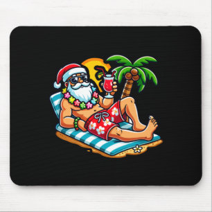 Santa Claus in Swim Trunks Summer Xmas Beach Party Mouse Mat