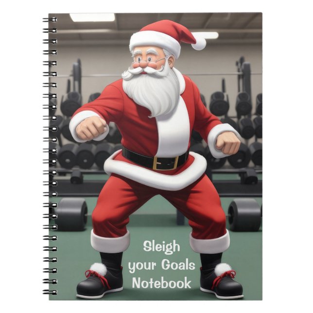 Santa Claus in the Gym Notebook (Front)