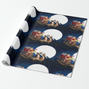 Santa Claus In The Sky Wrapping Paper