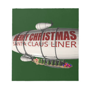 Santa Claus In Zeppelin Notepad