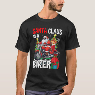 Santa Claus Is a Biker Motorcycle Christmas Meme  T-Shirt