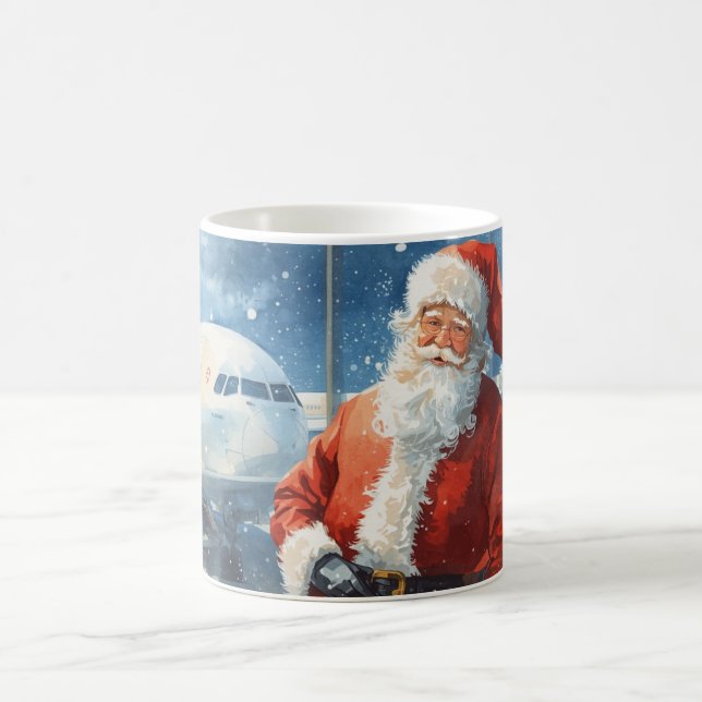 Santa Claus is at the airport Coffee Mug (Center)
