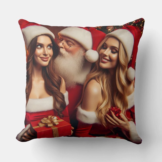 Santa Claus is celebrating Christmas.. twice! Cushion (Front)