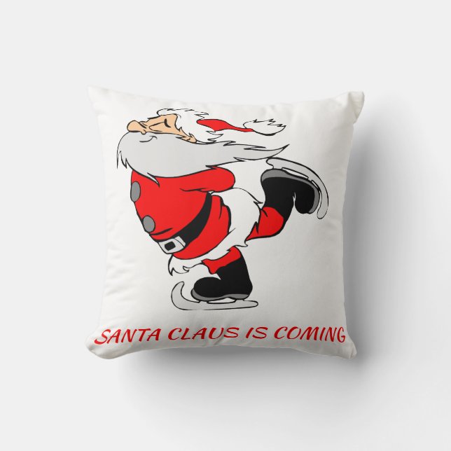 SANTA CLAUS IS COMING Personalised Cushion (Front)
