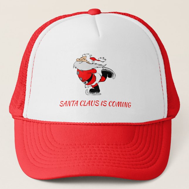 SANTA CLAUS IS COMING Personalised Trucker Hat (Front)