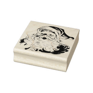 Santa Claus Is Coming To Town Large Square Rubber Stamp
