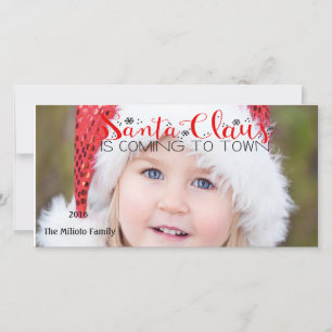 Santa Claus Is Coming To Town Photo Christmas Card