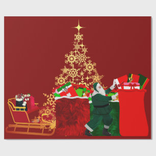 Santa Claus is Coming to Town Red Wrapping Paper