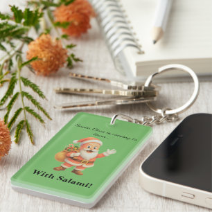 Santa Claus is coming to town.. With Salami! Key Ring