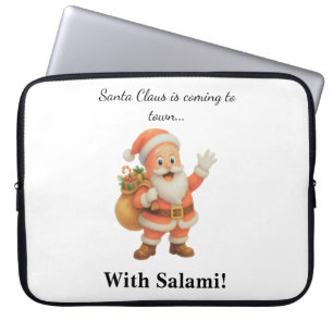 Santa Claus is coming to town.. With Salami! Laptop Sleeve
