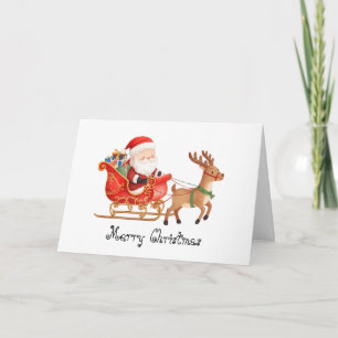 Santa Claus is coming whimsical Greeting Card
