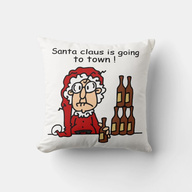 Santa Claus is Going to Town Cushion (Front)