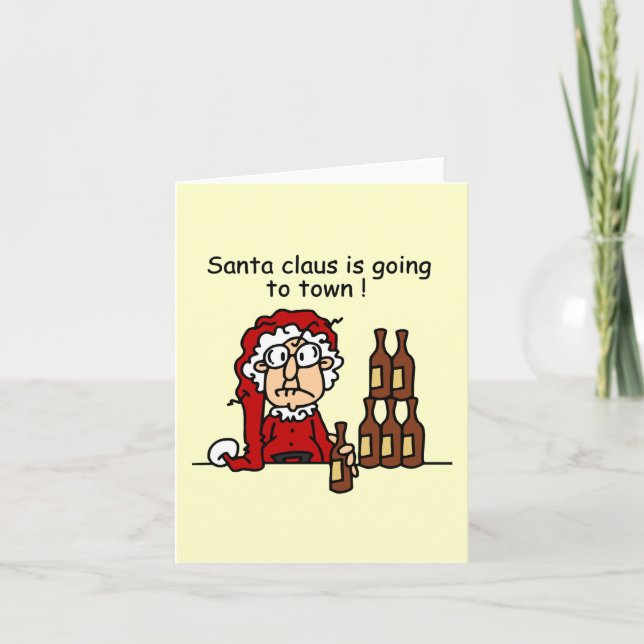 Santa Claus is Going to Town Holiday Card (Front)