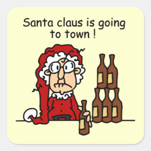 Santa Claus is Going to Town Square Sticker
