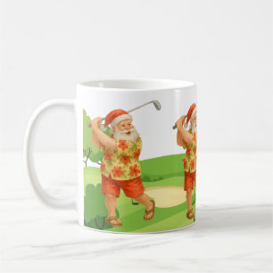 Santa Claus is golfing Christmas in July  Coffee Mug