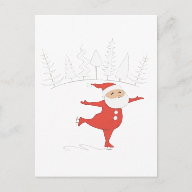 Santa Claus is ice skating POSTCARD (Front)