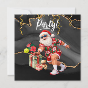 Santa Claus is playing Christmas Pickleball Invitation