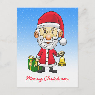Santa Claus is ringing the bells Holiday Postcard