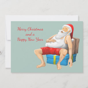 Santa Claus is taking a little nap Holiday Card