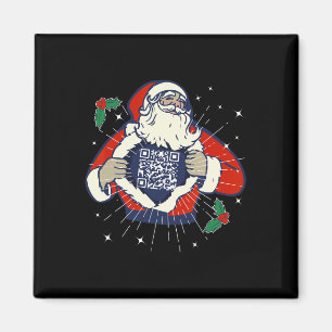 Santa Claus Is Trump Fan Code Qr Trump Dance Funny Magnet