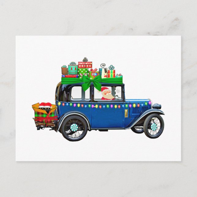 Santa Claus Jalopy Postcard (Front)