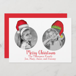 Santa Claus Jolly Elf Christmas Photo Card 2 Photo