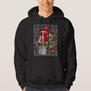 Santa Claus Keg Stand Beer Elves Drinking Humour C Hoodie