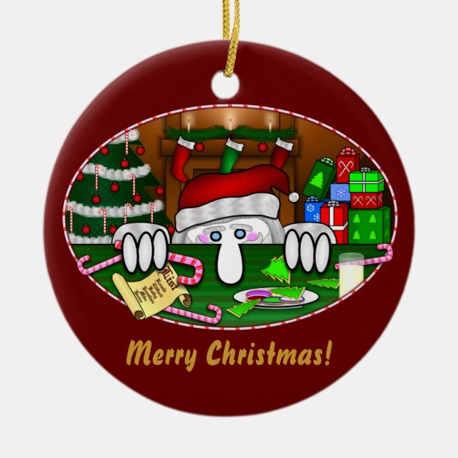 Santa Claus Kilroy Ornament (Front)