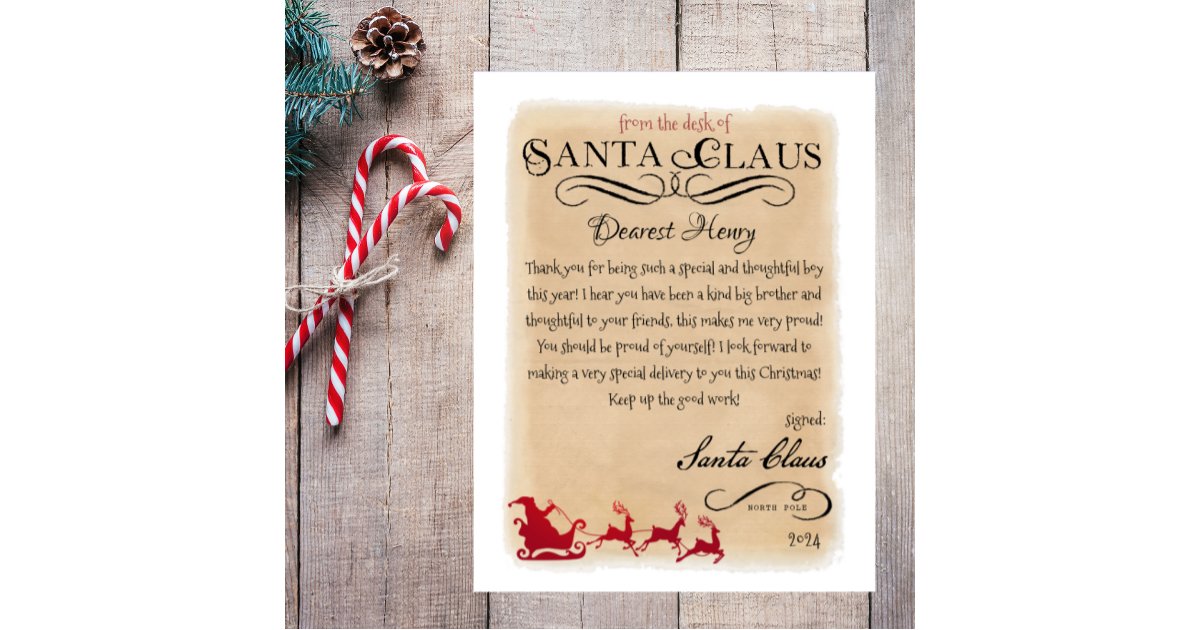 Letter R Sleigh Santa Claus Letter from Santa Sleigh Printable | Zazzle