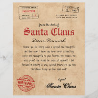 Santa Claus Letter from Santa Vintage Printable