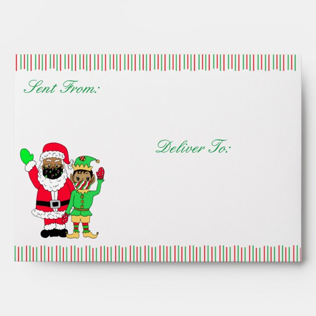 Santa Claus Letters Christmas Card Holiday Envelop Envelope (Front)