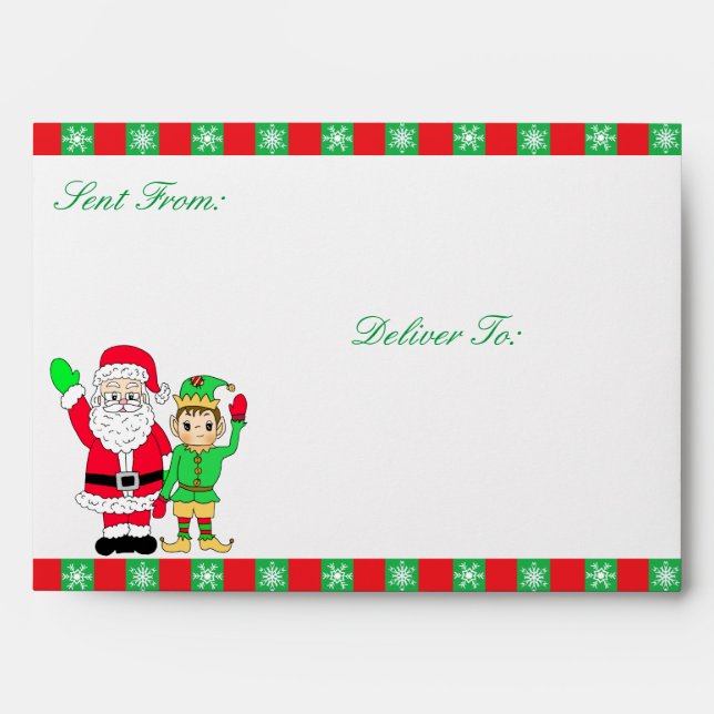 Santa Claus Letters Christmas Card Holiday    Envelope (Front)