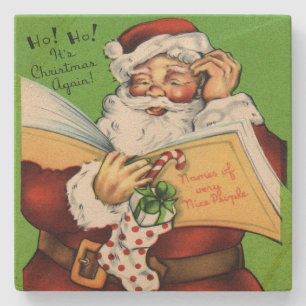 Santa Claus List of Nice People Stone Coaster