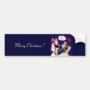 SANTA CLAUS ,LITTLE ANGEL & MERLIN Christmas Party Bumper Sticker