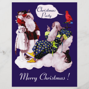 SANTA CLAUS ,LITTLE ANGEL & MERLIN Christmas Party Flyer